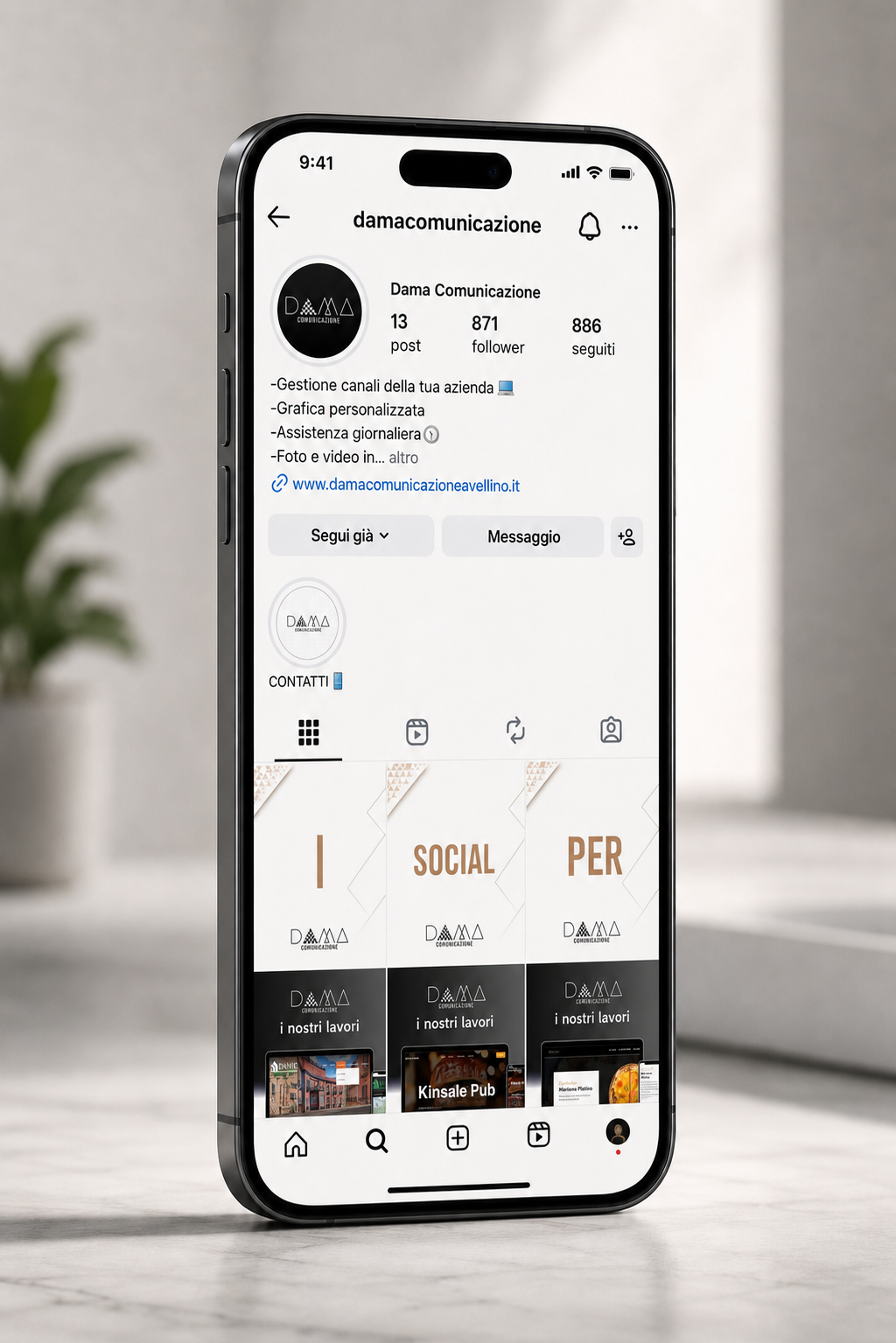 Gestione social media professionale di DAMA Comunicazione
